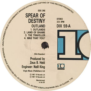 Spear Of Destiny : Outland (LP, Album)