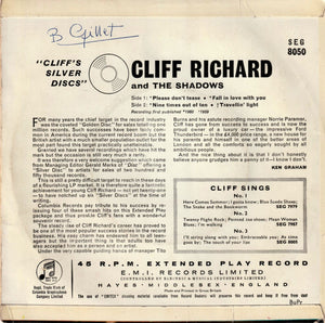 Cliff Richard And The Shadows* : Cliff's Silver Discs (7", EP, Mono)