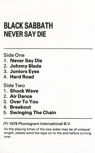 Black Sabbath : Never Say Die! (Cass, Album, Dol)