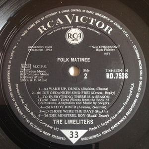 The Limeliters : Folk Matinee (LP, Album, Mono)