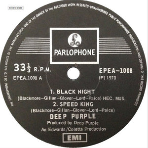 Deep Purple : Black Night  (7", EP)