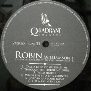 Robin Williamson : Just Like The River And Other Songs With Guitar (LP, Album, Gat)