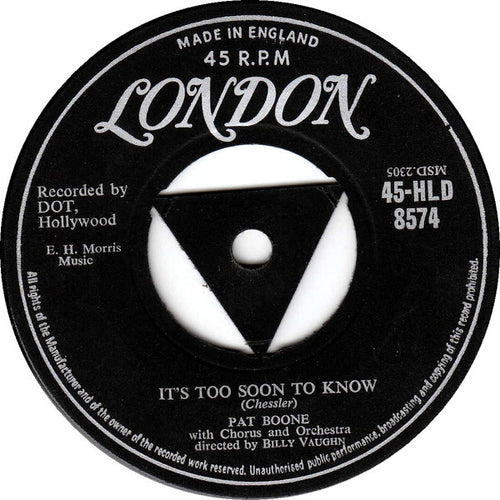 Pat Boone : It's Too Soon To Know (7