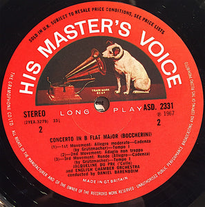 Jacqueline Du Pré - Daniel Barenboim - Joseph Haydn - Luigi Boccherini - English Chamber Orchestra : Haydn: Cello Concerto In C / Boccherini: Cello Concerto In B Flat (LP, Album, ER1)