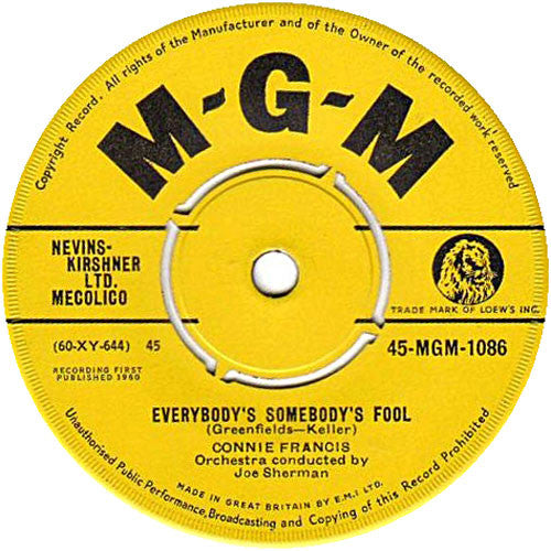Connie Francis : Everybody's Somebody's Fool (7