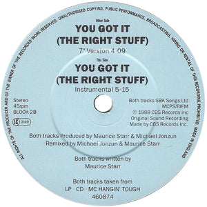 New Kids On The Block : You Got It (The Right Stuff) (7", Single)