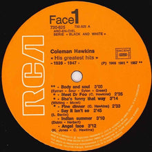 Load image into Gallery viewer, Coleman Hawkins : His Greatest Hits (1939-1947) (LP, Comp, Mono, RE)
