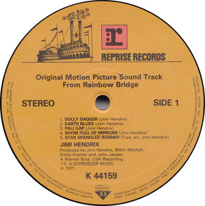 Jimi Hendrix : Rainbow Bridge - Original Motion Picture Sound Track (LP, RE)