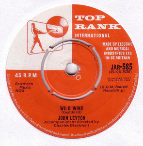 John Leyton : Wild Wind / You Took My Love For Granted (7", Single)
