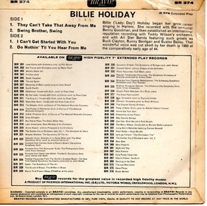 Billie Holiday : Billie Holiday (7", EP)