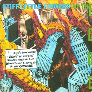 Stiff Little Fingers : At The Edge (7", Single, Blu)