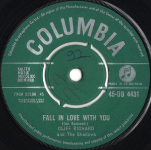 Cliff Richard & The Shadows : Fall In Love With You (7", Single)