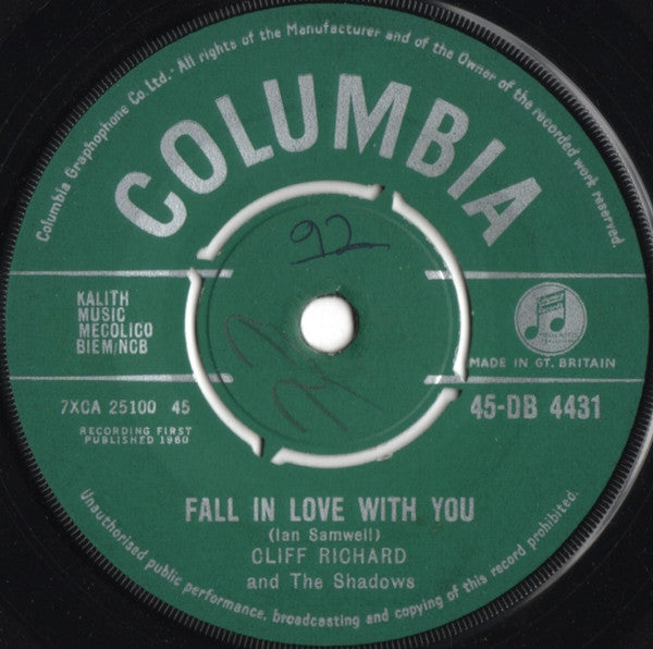 Cliff Richard & The Shadows : Fall In Love With You (7