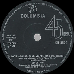 Vince Hill : Look Around (And You'll Find Me There) (7", Single, Sol)