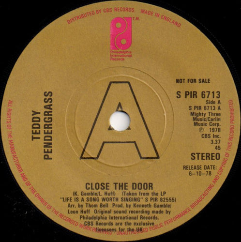 Teddy Pendergrass : Close The Door / Only You (7