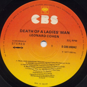 Leonard Cohen : Death Of A Ladies' Man (LP, Album)