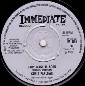 Chris Farlowe : Out Of Time (7", Single, Mono, 3 P)