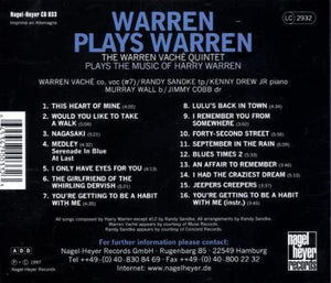 The Warren Vaché Quintet : Warren Plays Warren (CD, Album)