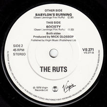 Load image into Gallery viewer, Ruts* : Babylon&#39;s Burning (7&quot;, Single)
