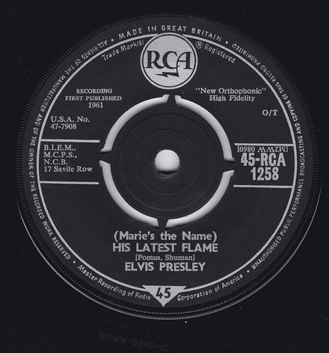 Elvis Presley : His Latest Flame / Little Sister (7