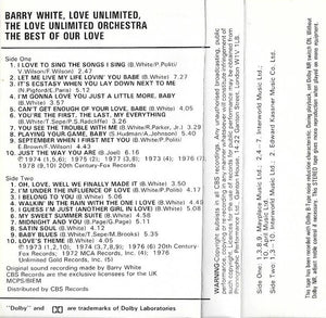 Barry White, Love Unlimited, The Love Unlimited Orchestra* : The Best Of Our Love (Cass, Comp)