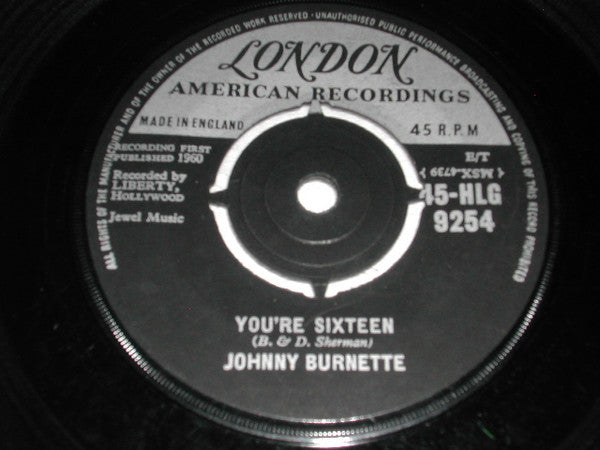 Johnny Burnette : You're Sixteen (7