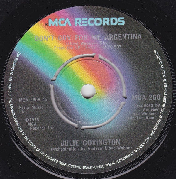 Julie Covington : Don't Cry For Me Argentina (7