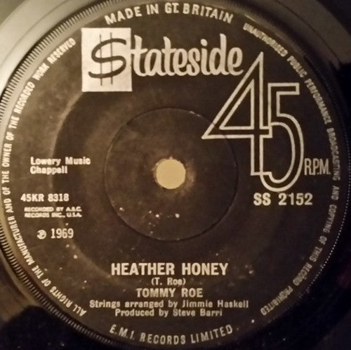 Tommy Roe : Heather Honey / Money Is My Pay (7