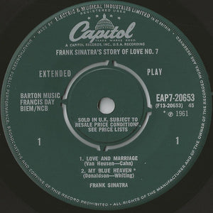 Frank Sinatra : Frank Sinatra's Story Of Love No. 7 (7", EP, Mono)