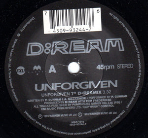 D:Ream : Unforgiven (7", Single)