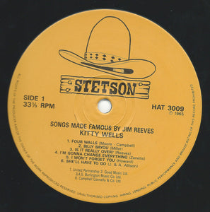 Kitty Wells : Songs Made Famous By Jim Reeves  (LP, Mono, RE)