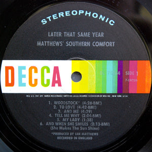 Matthews Southern Comfort* : Later That Same Year (LP, Album, Pin)