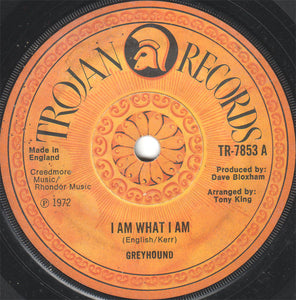 Greyhound (4) : I Am What I Am (7", Single, Sol)