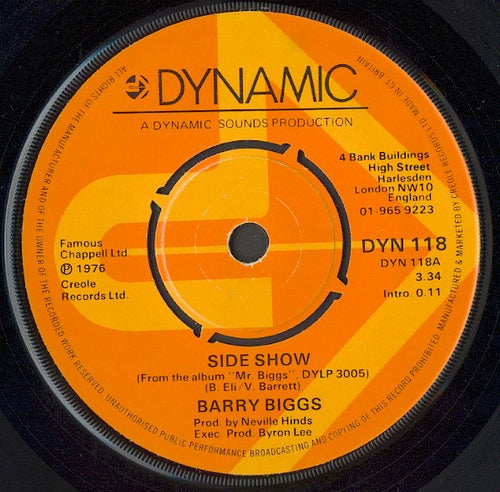 Barry Biggs : Side Show / I'll Be Back (7