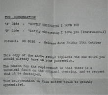 Load image into Gallery viewer, Congregation (2) : Softly Whispering I Love You (7&quot;, Single, Mono, Sol)
