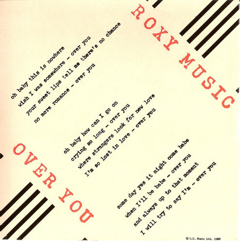 Roxy Music : Over You (7