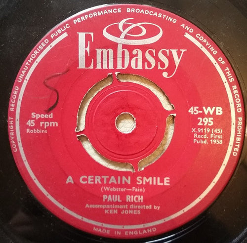 Paul Rich : A Certain Smile / On The Street Where You live (7