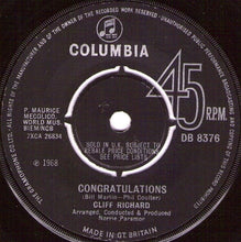 Load image into Gallery viewer, Cliff Richard : Congratulations (7&quot;, Single, Pus)
