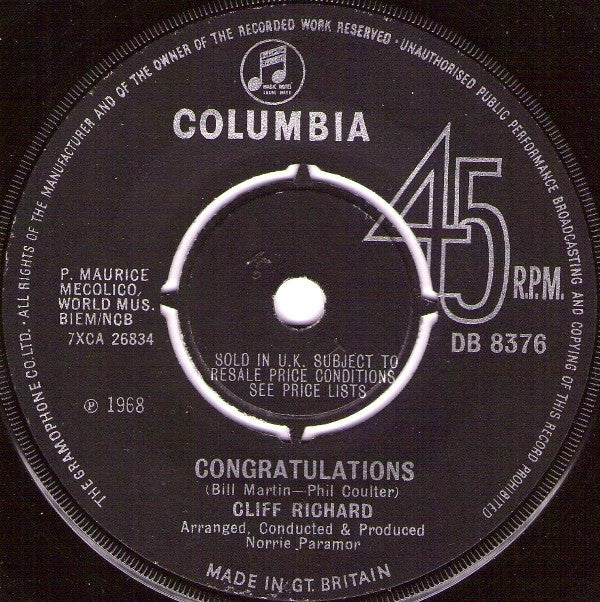 Cliff Richard : Congratulations (7