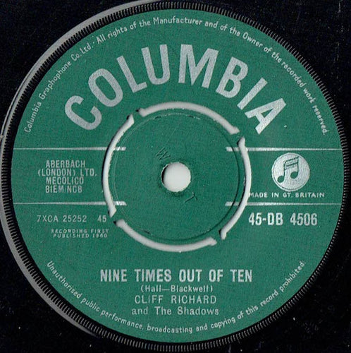 Cliff Richard & The Shadows : Nine Times Out Of Ten (7