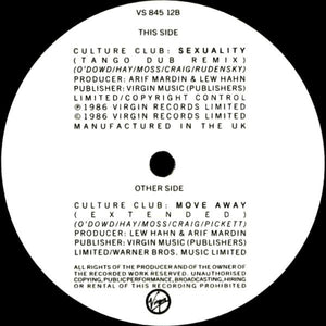 Culture Club : Move Away (Extended) (12", Single)