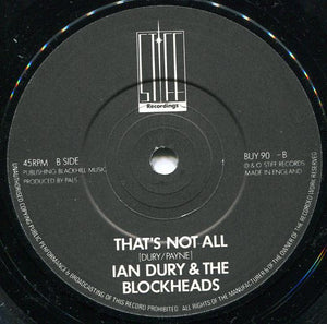Ian Dury And The Blockheads : I Want To Be Straight (7", Single)
