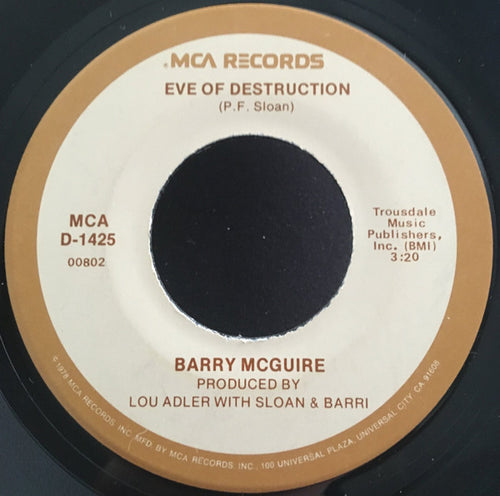 Barry McGuire : Eve Of Destruction / Child Of Our Times (7
