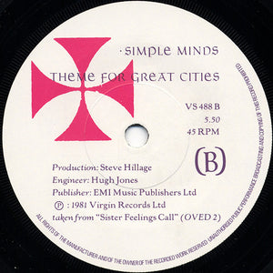 Simple Minds : Promised You A Miracle (7", Single)