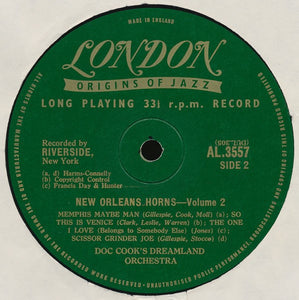 Various : New Orleans Horns Volume 2 (10", Comp, Mono)