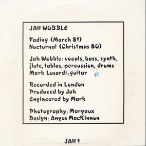 Jah Wobble : Fading : Nocturnal (12")