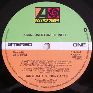 Daryl Hall & John Oates : Abandoned Luncheonette (LP, Album, RE)