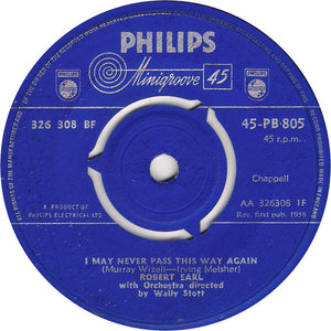 Robert Earl : I May Never Pass This Way Again (7", Single)
