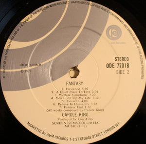 Carole King : Fantasy (LP, Album, Tex)