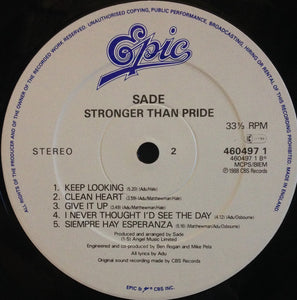 Sade : Stronger Than Pride (LP, Album)
